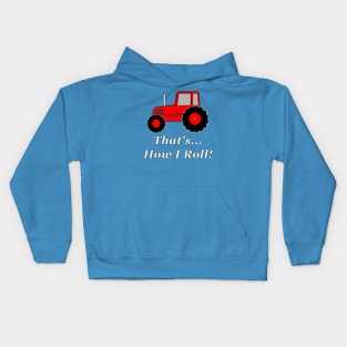 Red Tractor How I Roll Kids Hoodie